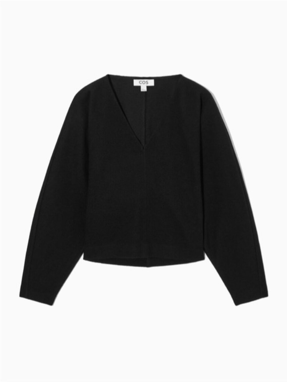 COS V-NECK BOILED-WOOL JUMPER - BLACK